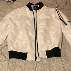 White bomber jacket